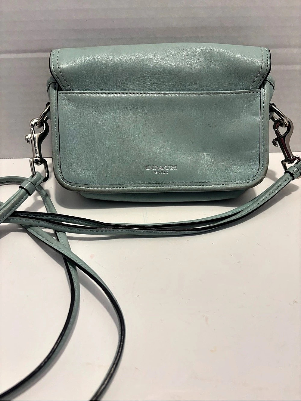 Coach Turnlock Crossbody Leather Bag in Green